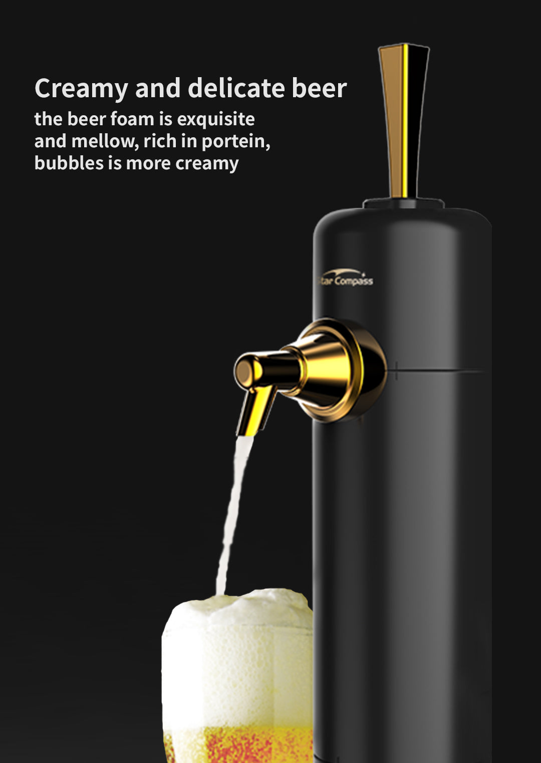 Can Beer Foam Maker - Awesome Compact Gift for Beer Lover, Mini Kegerator for Home, Ultra Fine Foam Enhance & Keep Beer Taste Longer. Awesome gifts for Thanksgiving & Christmas presents