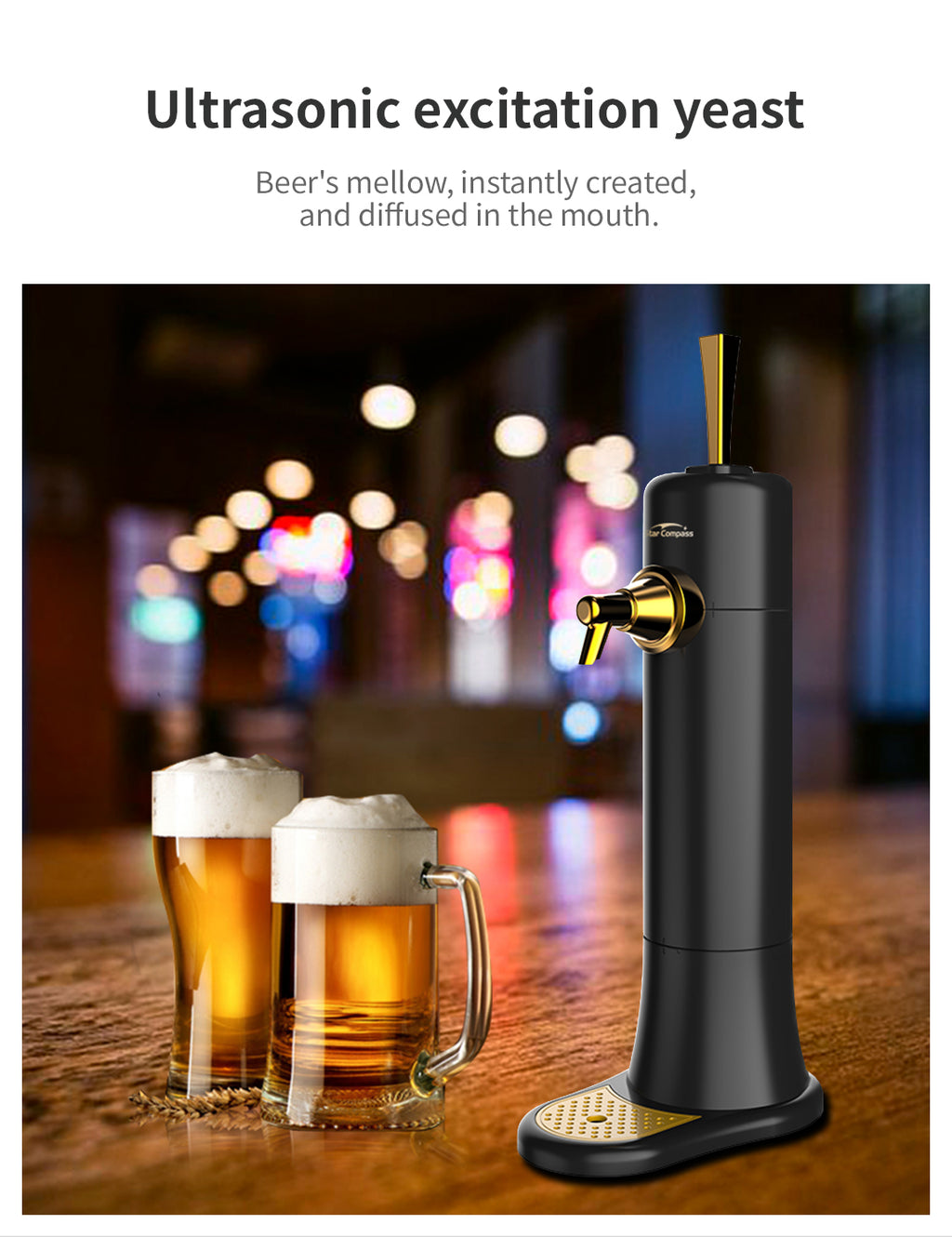 Can Beer Foam Maker - Awesome Compact Gift for Beer Lover, Mini Kegerator for Home, Ultra Fine Foam Enhance & Keep Beer Taste Longer. Awesome gifts for Thanksgiving & Christmas presents
